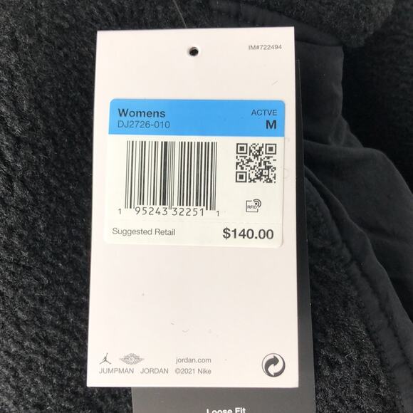 NWT Nike Jordan Cozy Girl Women’s Black Dark Smoke Grey Fleece Pullover Hoodie M - Picture 10 of 10